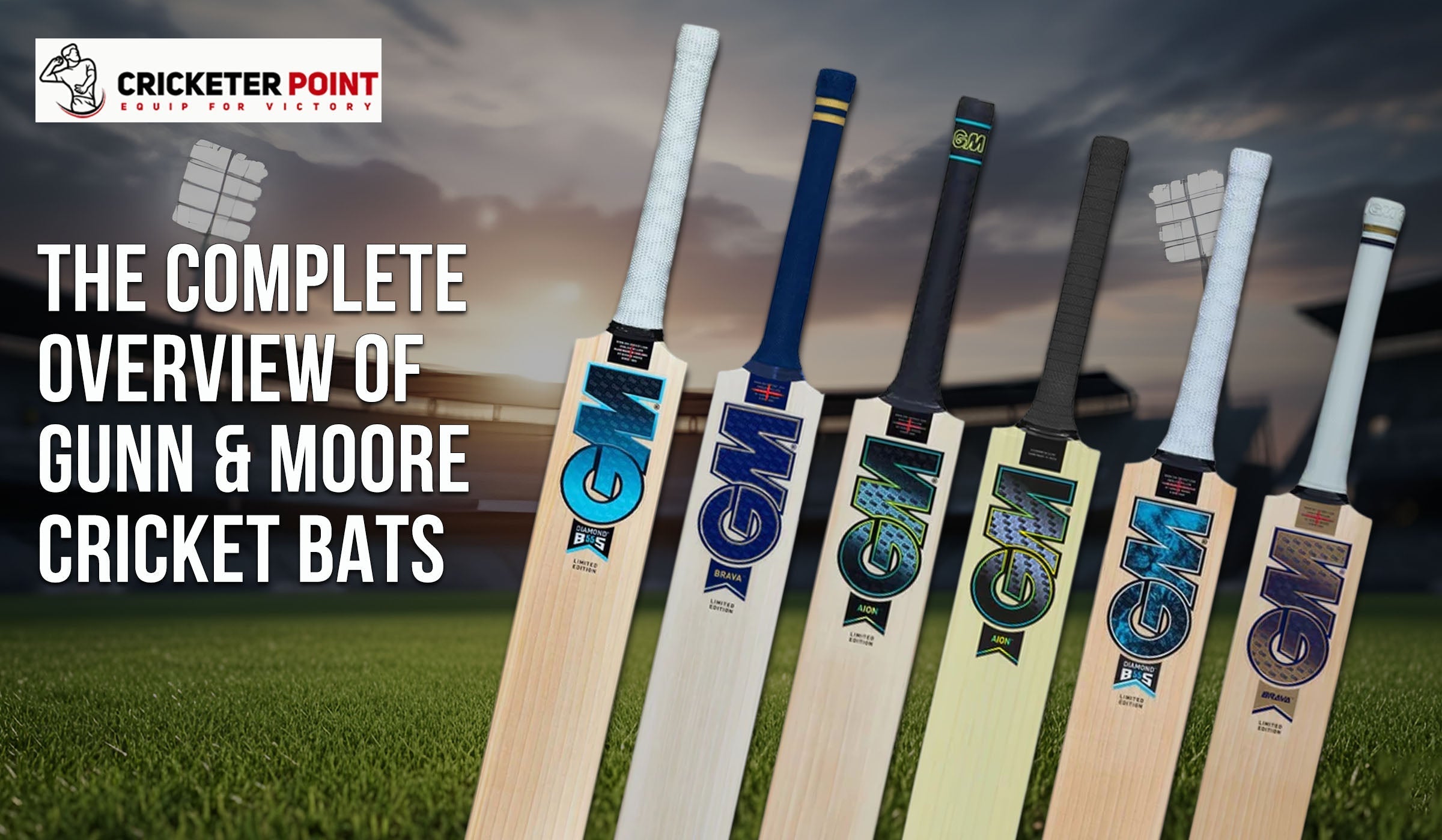 Overview of Gunn & Moore cricket bats showing key features, design, and performance benefits for players.