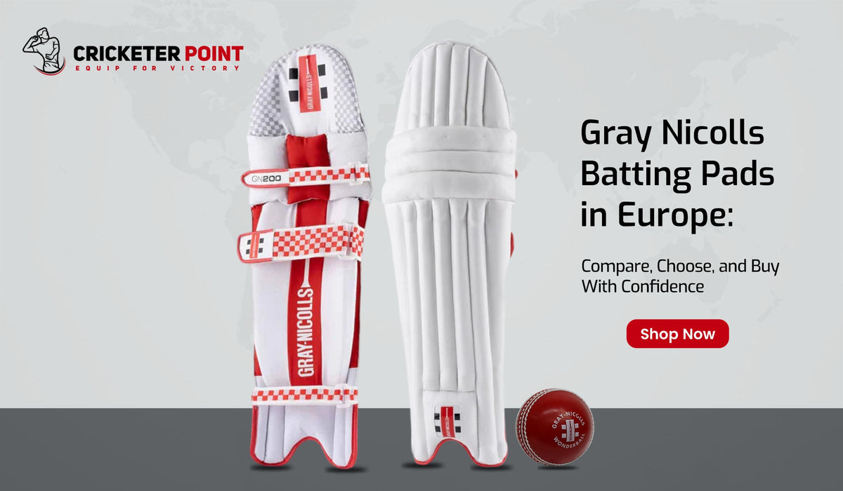 Fast 2–5 day Europe shipping and easy returns – Gray Nicolls pads from Cricketer Point