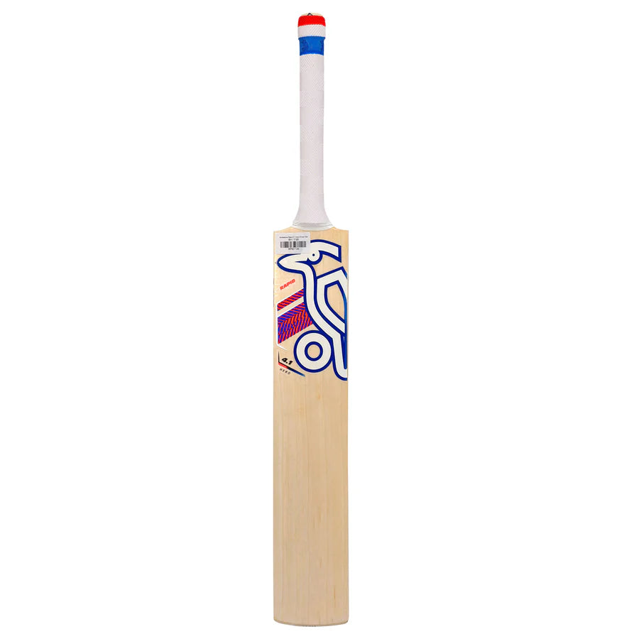 Kookaburra Rapid 4.1 Cricket Bat full front view with sleek blade design and sticker branding

