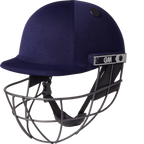 Navy blue Gunn & Moore Maestro Cricket Helmet with steel face grille for full head protection