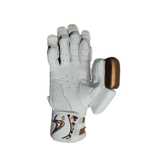 DS D 1.0 White/Gold Batting Gloves Adult