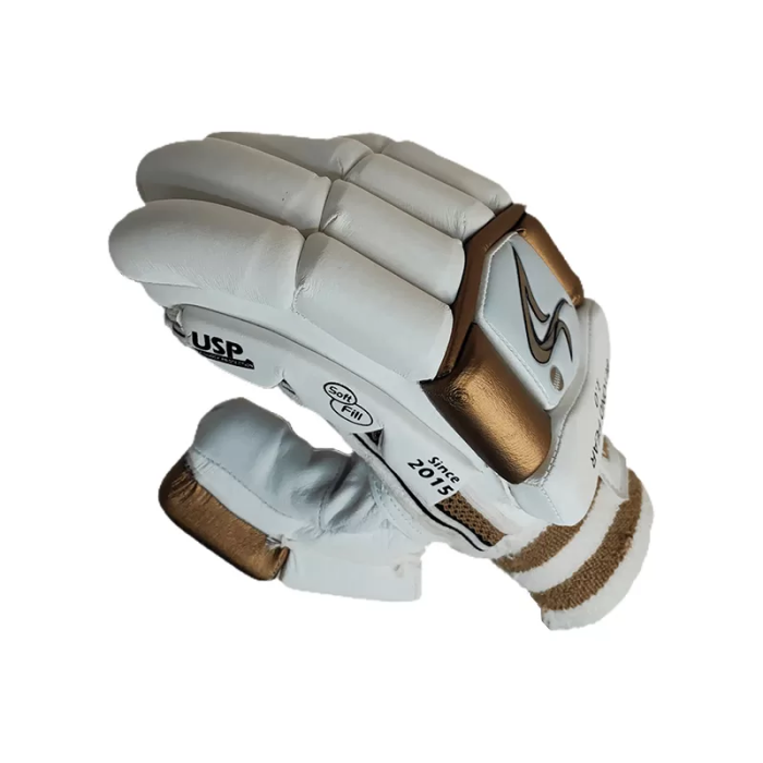 DS D 1.0 White/Gold Batting Gloves Youth