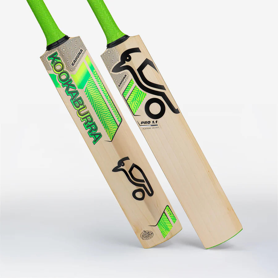 Kookaburra Kahuna Pro 1.1 Players Select bat with anti-scuff sheet applied for protection.


