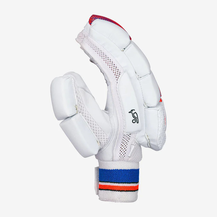 Soft brushed cotton interior lining of the Kookaburra Rapid 4.1 Batting Gloves for comfort from CricketerPoint.