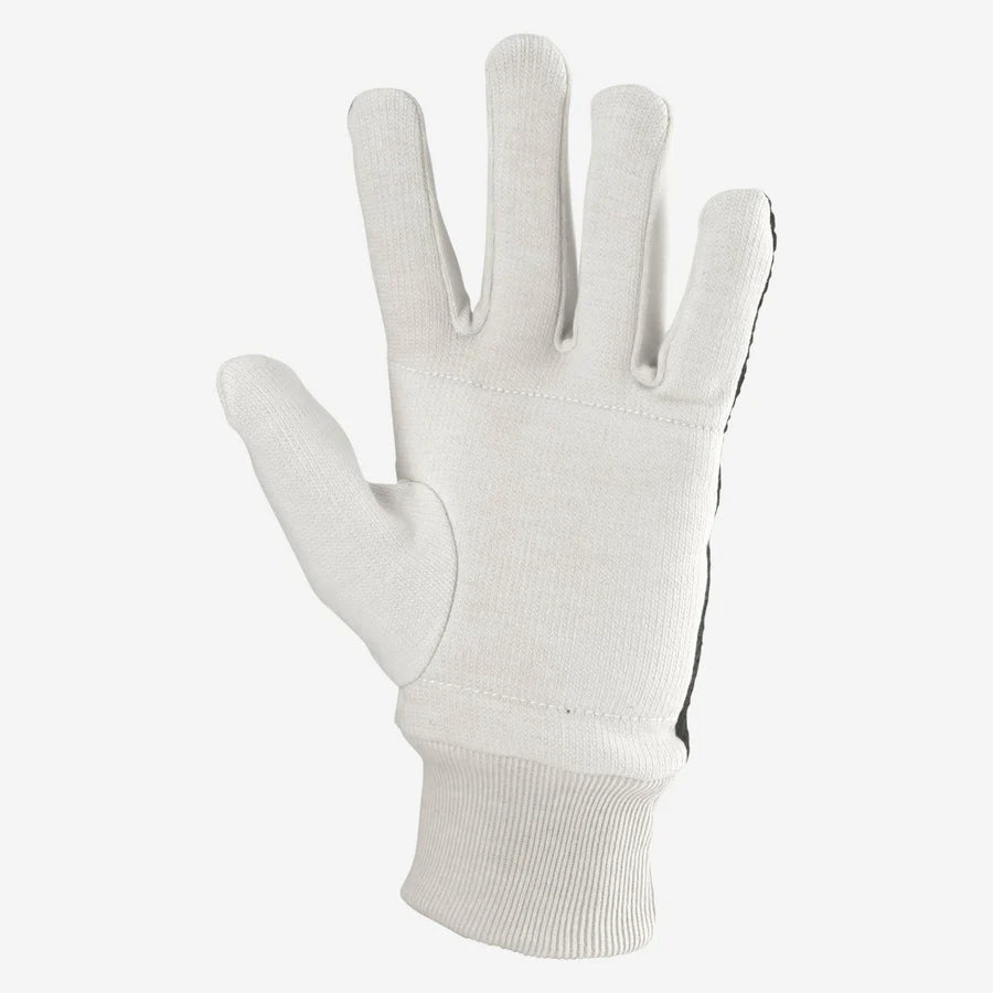 Close-up of strategic foam padding on palm for impact protection.

