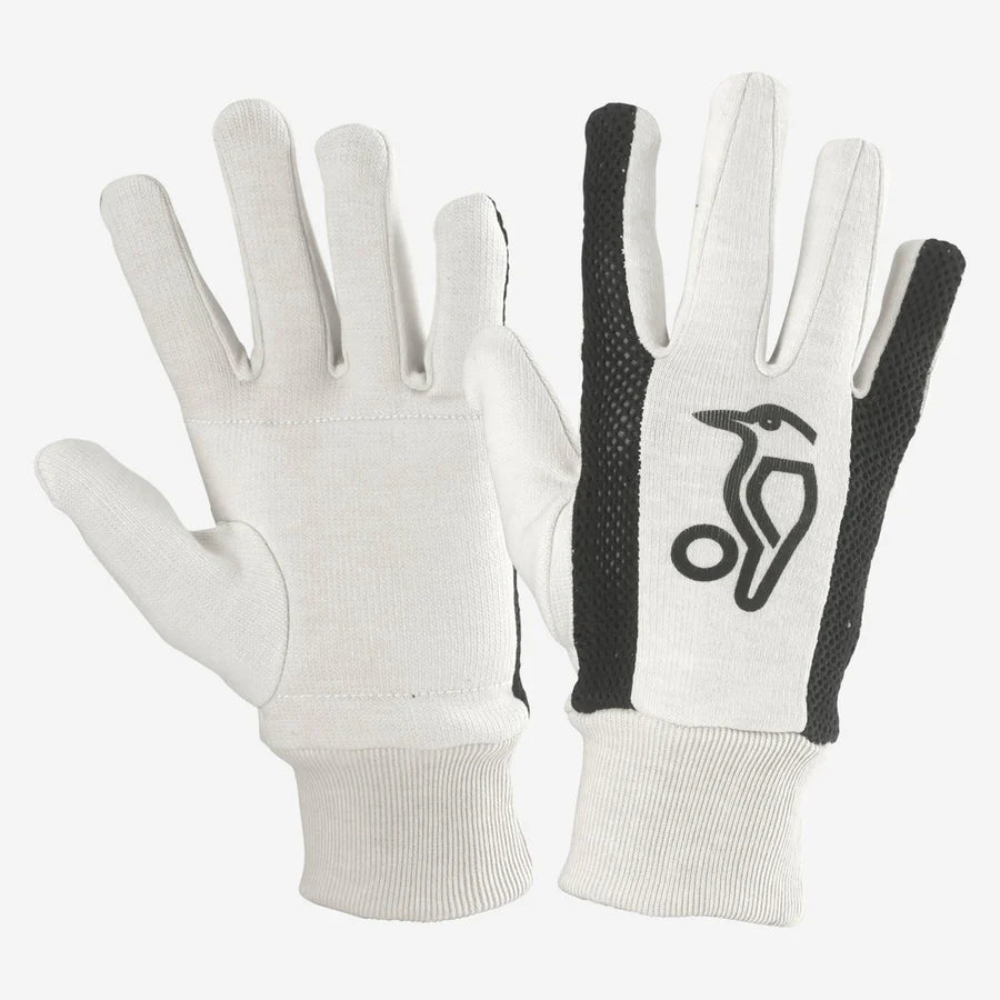 Kookaburra Padded Cotton Wicket Keeping Inner in white, front view showing padded palm area.

