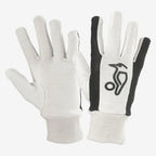 Kookaburra Padded Cotton Wicket Keeping Inner in white, front view showing padded palm area.

