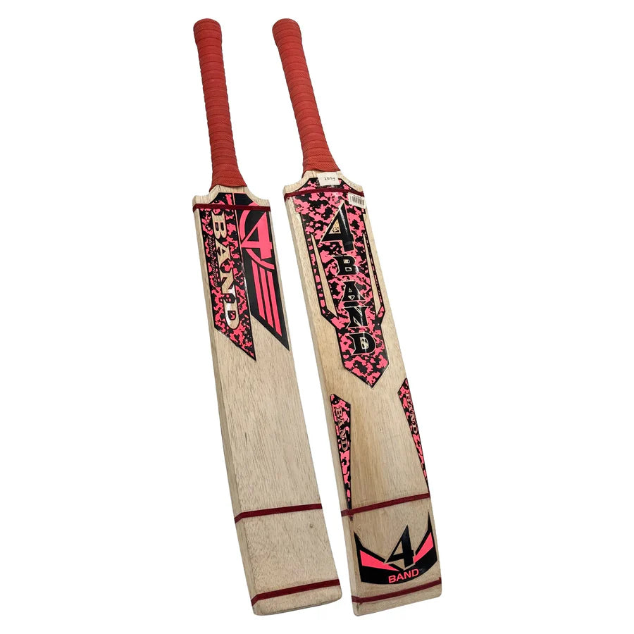 Close-up of the pro-level grip on the 4 Band Classic Srilankan Soft Ball Bat for enhanced handle control.