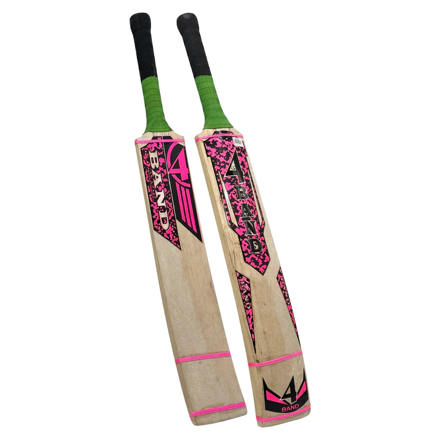 Vibrant 4 Band stickers on a high-performance softball cricket bat for a professional field presence.