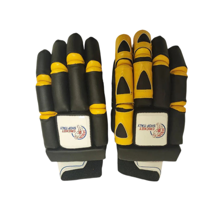 Black/Yellow Cricket Batting Gloves (Mens)