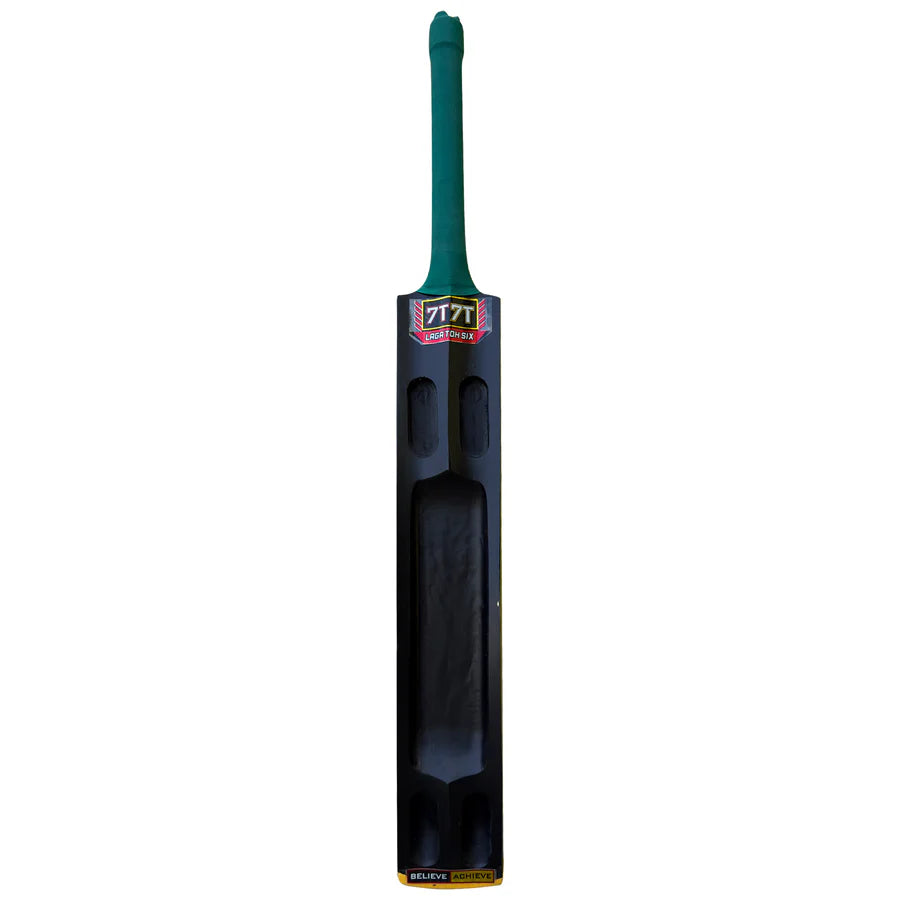 Close-up of the Singapore cane handle on the 7T7T Gold Edition Hard Tennis Bat designed for grip and shock absorption.