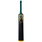 Side profile highlighting the massive 45 to 55mm edge thickness of the Cricketer Point 7T7T Gold Edition Hard Tennis Bat.