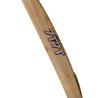 Detailed view of the straight Kashmir willow wood grain patterns on the back of the 7T7T Gold Edition Hard Tennis Bat.