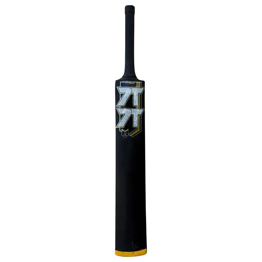 Close-up of the Singapore cane handle and grip on the 7T7T One Side Hero Edition Red Tennis Bat by Cricketer Point.
