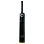 Detailed view of the toe guard protecting the base of the Cricketer Point 7T7T One Side Hero Edition Red Tennis Bat.