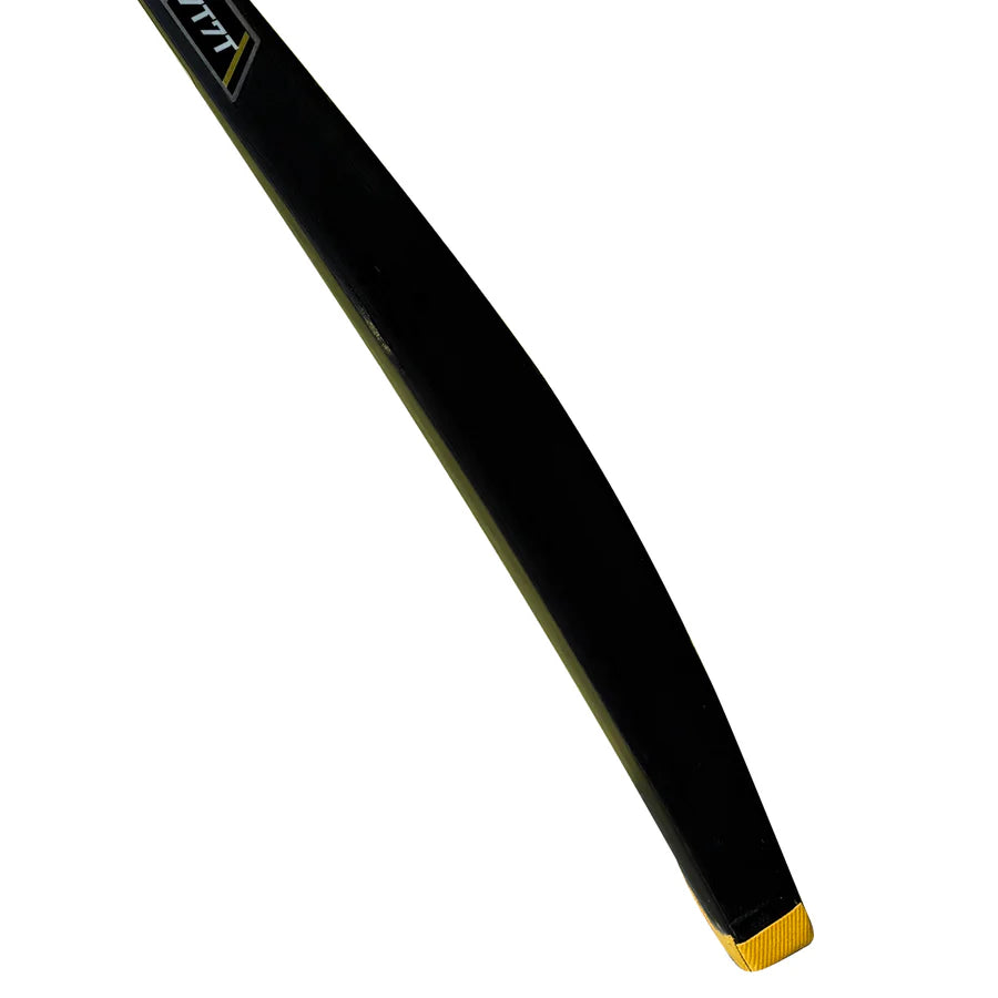 Kashmir willow wood grain texture visible on the blade of the Cricketer Point 7T7T One Side Hero Edition Red Tennis Bat.
