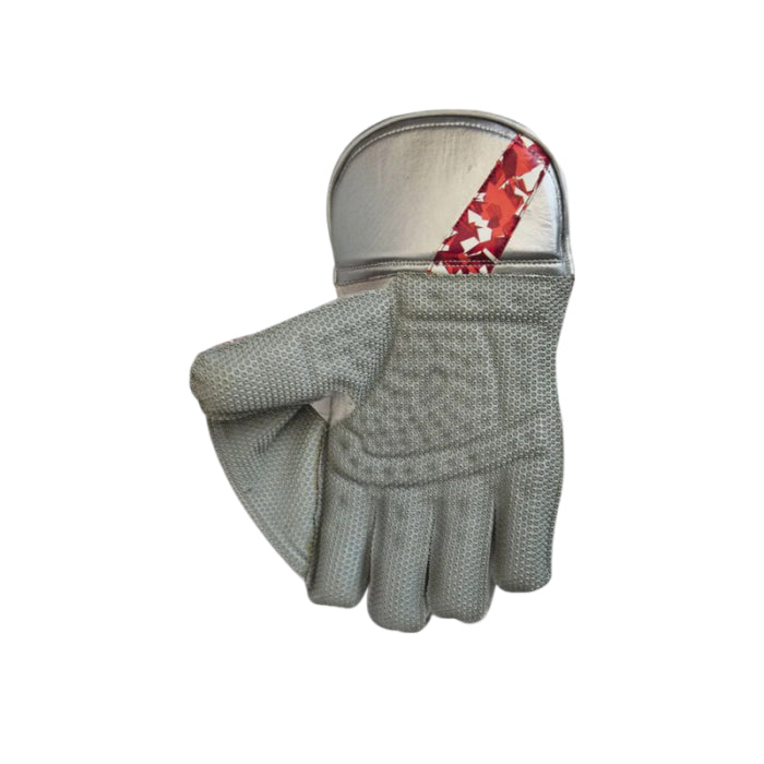 Adidas Pellara 3.0 Wicket Keeping Gloves Silver/Red Adult