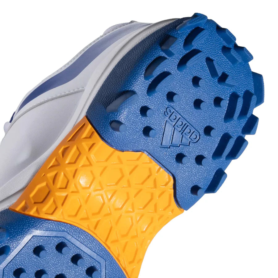 Underneath view of Adidas NU23 spikes for superior ground traction