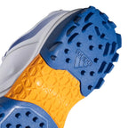 Underneath view of Adidas NU23 spikes for superior ground traction