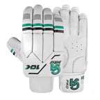 CA Pro 10000 Batting Gloves front view showing white and silver design