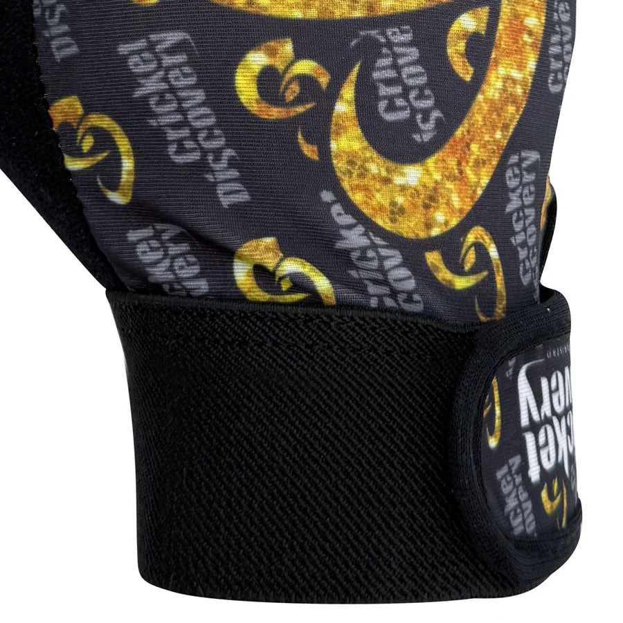 Close-up of the reinforced thumb stitching on the CD & FMC Pro Tape Ball Inner gloves.