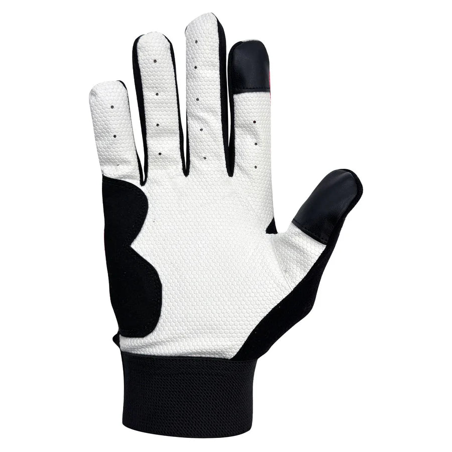 Detailed view of the breathable textile mesh panels on the Cric Class Master Tape Ball Inner gloves.