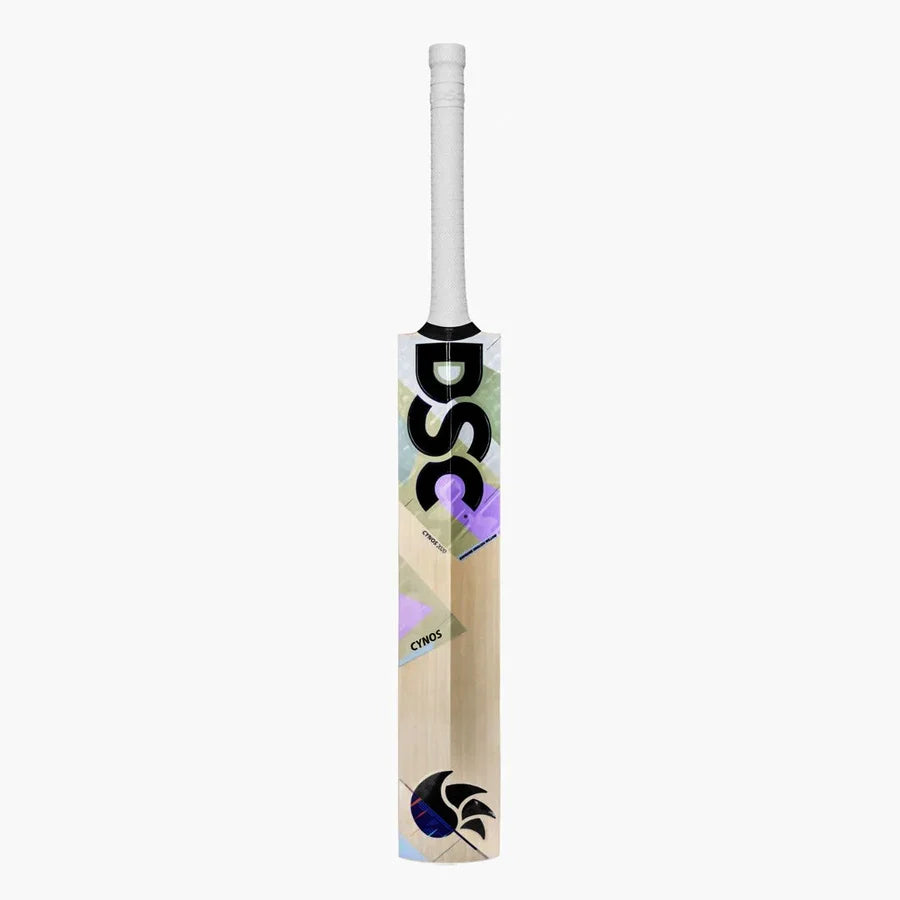 Thick power edges of the Cynos 2020 cricket bat for explosive boundary hitting.