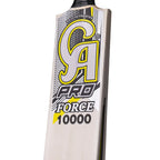 Toe guard view of the Ca Pro Force 10000 tape ball cricket bat showing the clean bottom edge protection designed for long-lasting use.