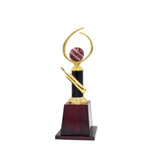 Pro Cricket Trophy -272 shown next to a cricket ball and bat, providing clear scale and highlighting its substantial, champion-sized presence.