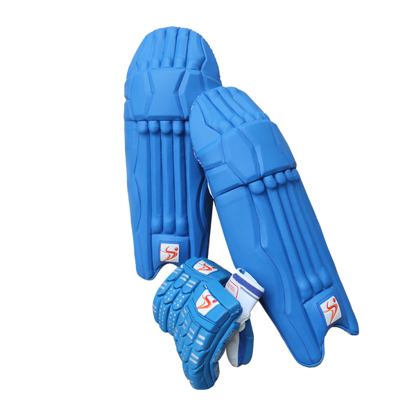 DS Blue Cricket Pads & Gloves Set