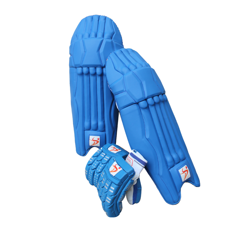 DS Blue Cricket Pads & Gloves Set