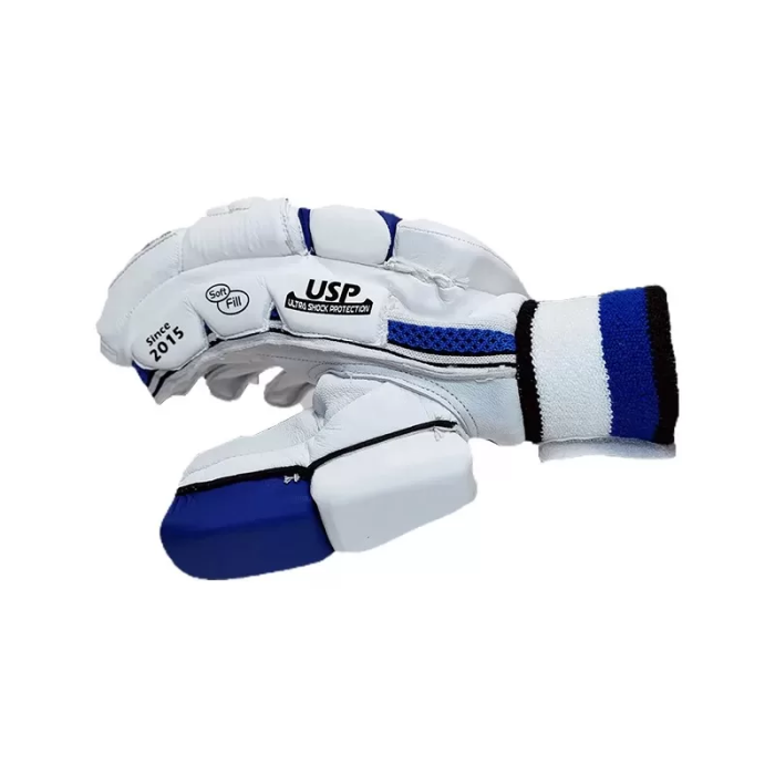 DS D 1.0 White/Blu Batting Gloves Adult