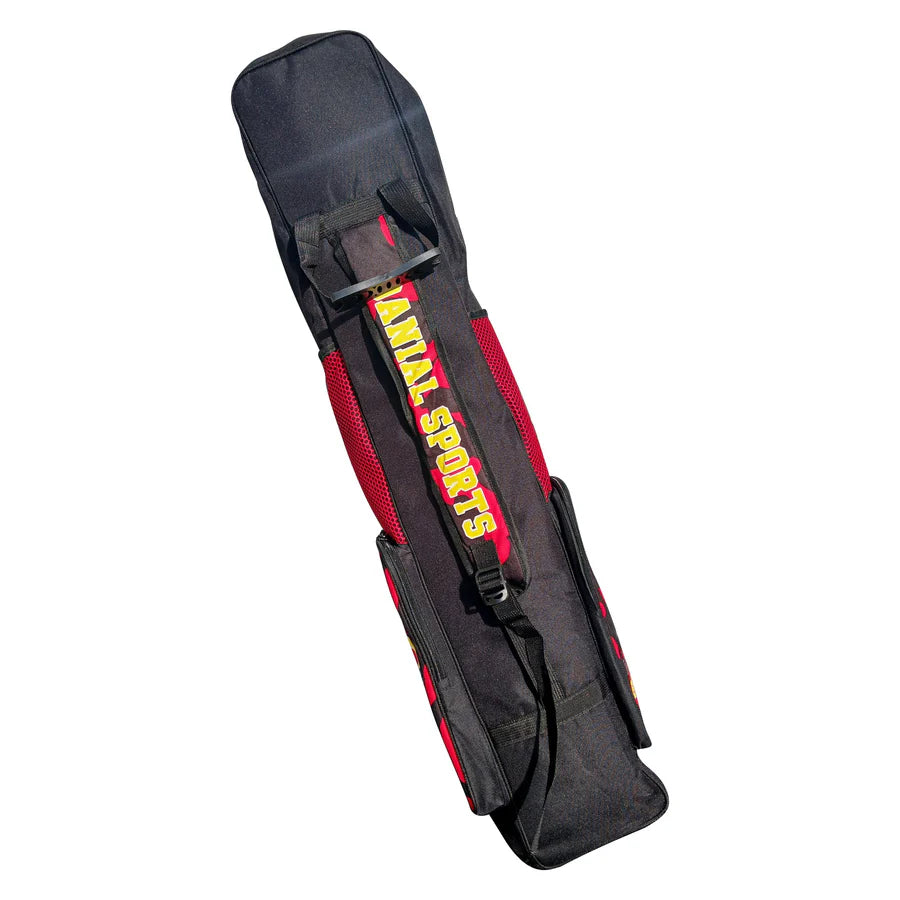 Stylish red and black DS 1.0 Cricket Bat Cover ideal for club and academy players.
