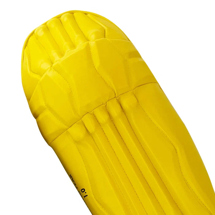 Detailed view of the yellow knee protection roll on DS T/20 Cricket Batting Pads by Cricketer Point
