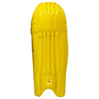 Close-up of secure adjustable velcro straps on the back of DS T/20 Cricket Batting Pads Yellow