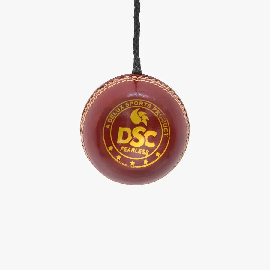 Red leather hanging cricket ball for solo training