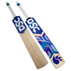 Premium DSC Blu 75 English Willow cricket bat with thick edges and bow