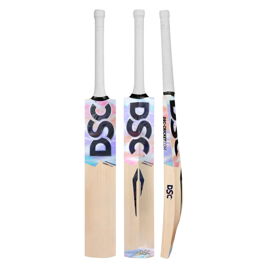  DSC Condor Glider English Willow cricket bat front profile showing traditional shape and clean, professional stickers.