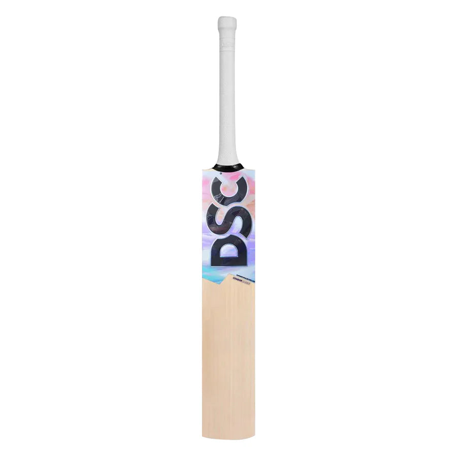 The DSC Condor Glider cricket bat in a player's stance, showcasing its ready-to-play presence.
