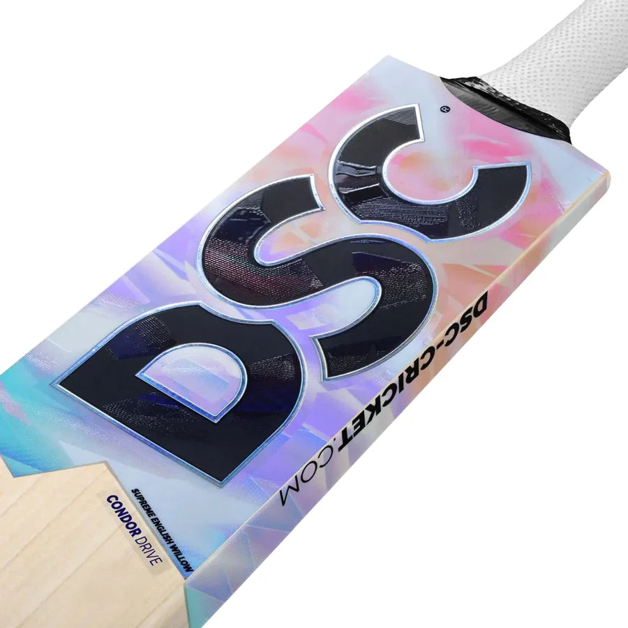Player holding Dsc Condor Drive English Willow Bat ready to drive

