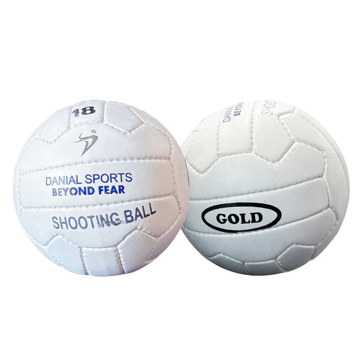 White Danial Sports Gold leather shooting volleyball with stitched panel design