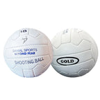 White Danial Sports Gold leather shooting volleyball with stitched panel design