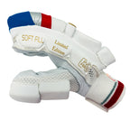 Palm side view of the youth cricket batting glove with breathable mesh and logo wrist cuff.