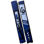 Full length view of the black Cd & Fmc Tape Ball Bat Cover by Cricketer Point with clean stitched edges.