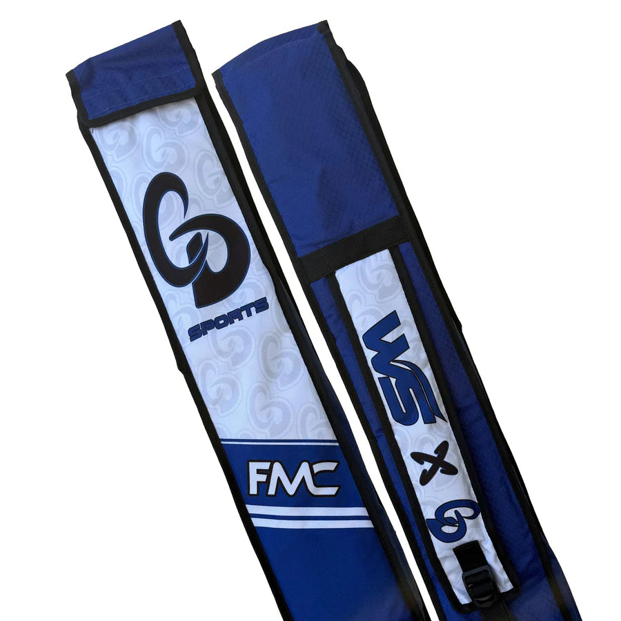 Close-up view of the adjustable carrying strap attached to the Cd & Fmc Tape Ball Bat Cover.