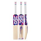 Dsc Intense Ferocity English Willow cricket bat front profile with straight grains.

