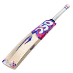 Side profile shot displaying the thick edges and pronounced bow of the DSC Intense Rage cricket bat.