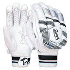 Kookaburra Prism 4.1 batting gloves front view showing padded fingers and wrist protection

