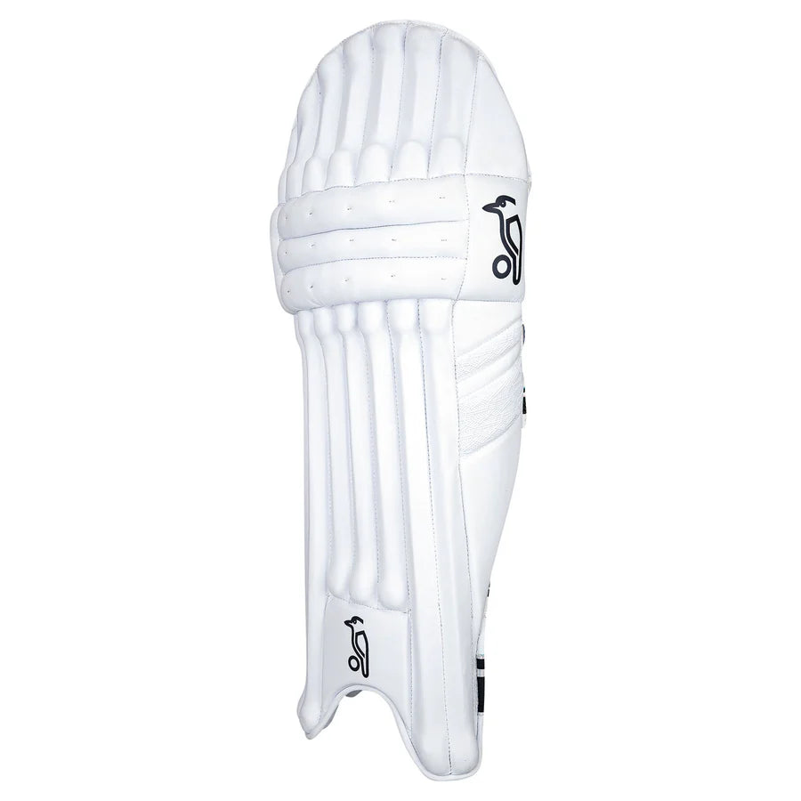 Kookaburra Prism 4.1 batting pads in use by a club cricketer at the crease.

