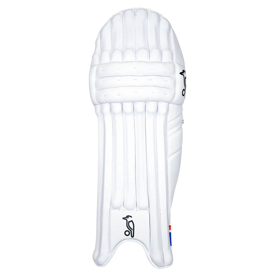 Kookaburra Rapid 4.1 batting pads worn in a batting stance context.

